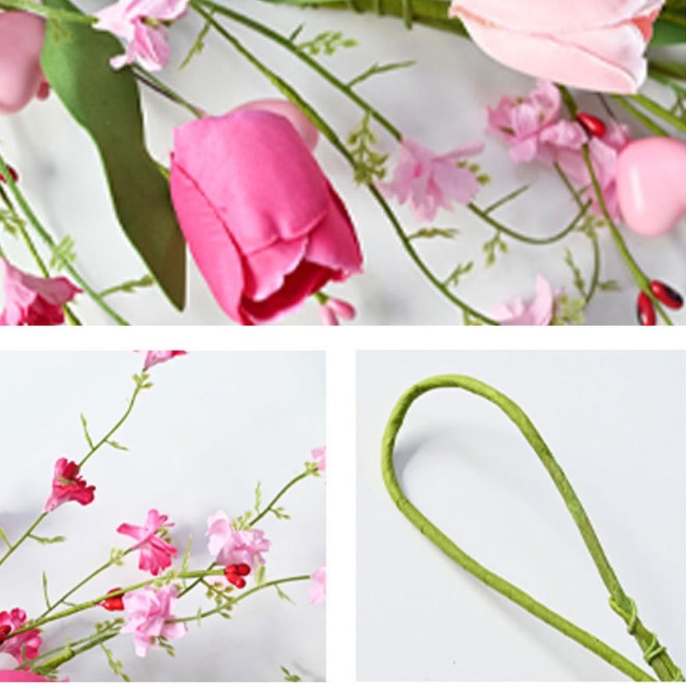 

Artificial Tulip Vine with Leaves Pink Plastic 160cm for Wedding Party Holiday Home Office Decorations Outdoor Use China Mainland