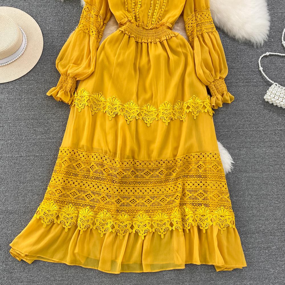 Новое повседневное весенне-летнее однотонное тонкое полное женское платье трапециевидной — фото 4