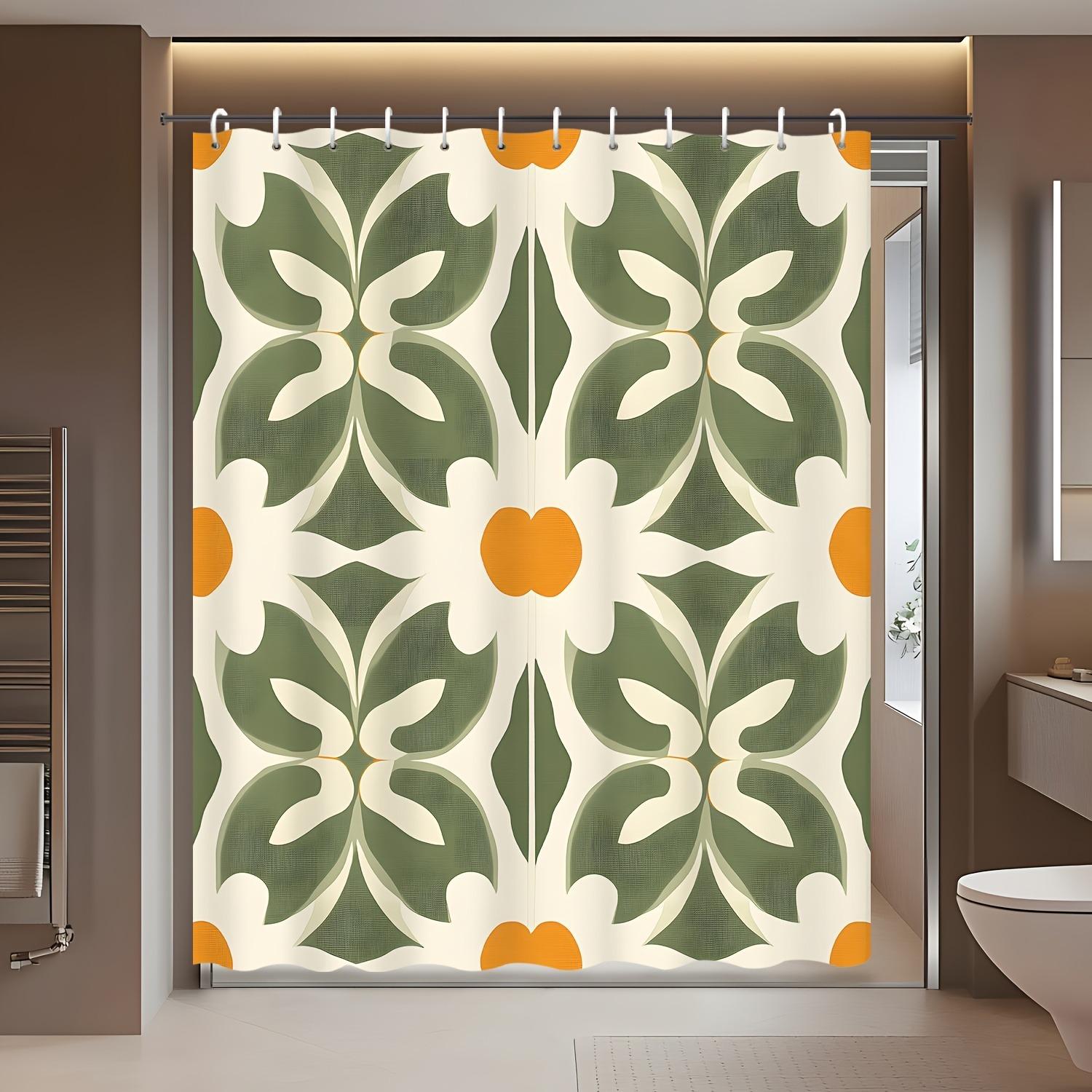 

Bohemian style green geometry Shower Curtain Washable Dirt-Resistant Shower Head waterproof Polyester Bath Curtain 90x180CM