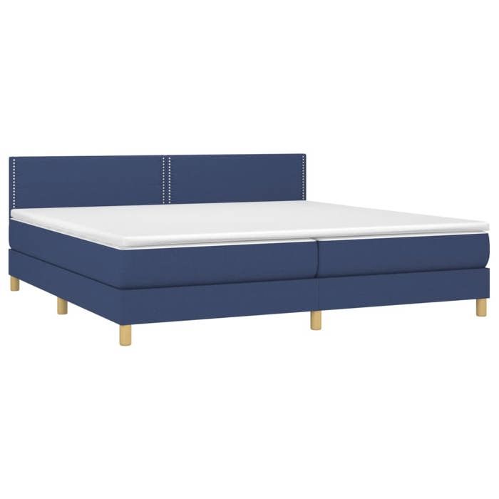Maison Exclusive - Sommier à lattes de lit avec matelas Bleu 200x200 cm Tissu