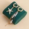 Summer Beach Vacation Style New Detachable Dual-purpose Starfish Tassel Imitation Pearl Asymmetric Earrings