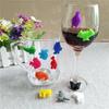 12Pcs/Set Cartoon Animal Silicone Suction Cup Wine Glasses Drinks Marker Tool