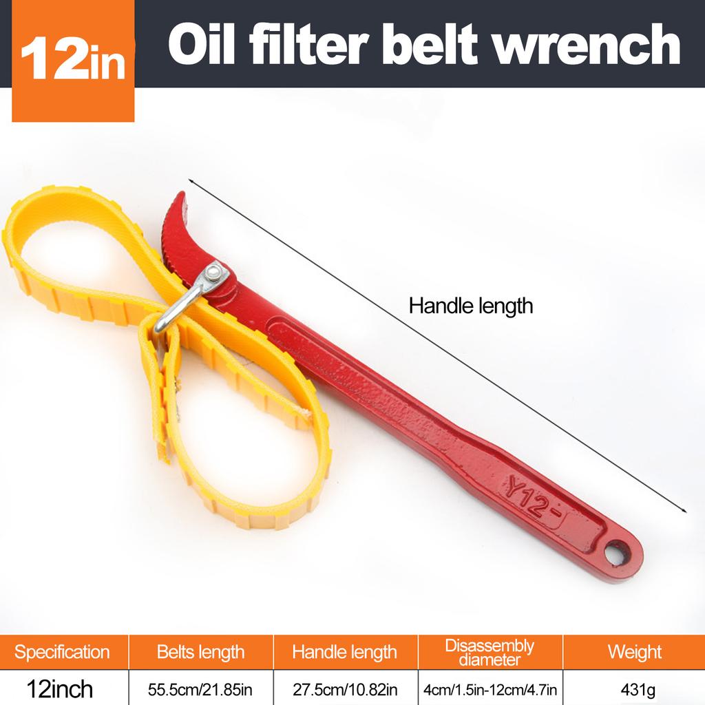 Adjustable Strap Opener Chain Oil Filter Belt Wrench Puller Spanner Cartridge Disassembly Repair Tool Motorcycle Car Accessories