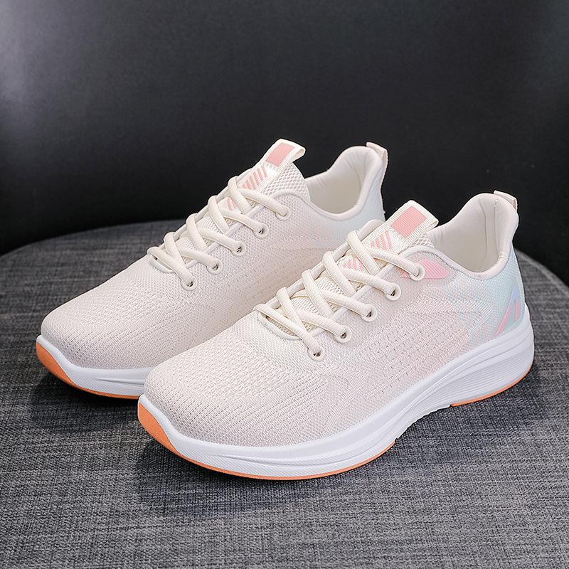 Кроссовки женские студенческие новые весенне-осенние универсальные беговые кроссовки женские дышащие полые универсальные мягкая подошва 35 бежевый