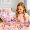 Set of Cosmetics For Nail Makeup Cosmetic Bag Case Drawers Children
