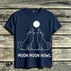 2026 New Unisex Funny Wolf Moon Moon Howl Cute Animal Graphic Short Sleeve Tee Cotton Casual Summer Top Gift for Nature Lovers
