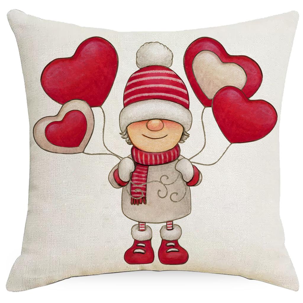 New Valentine's Day Linen Printed Pillow Cover Love Couple Truck Home Sofa Cushion Cushion Cover