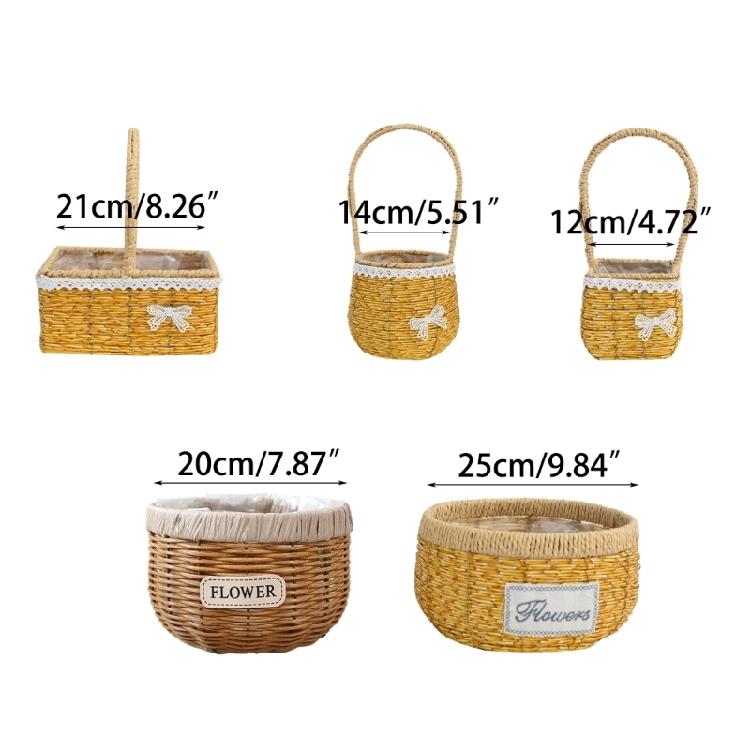 Tote Flower Basket with Handle Multifunction Home Festival Wedding Party