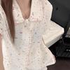 Japanese Cartoon Doll Collar Lace Pajamas Women's Summer Short-sleeved Shorts Cardigan Two-piece Princess Style Loungewear