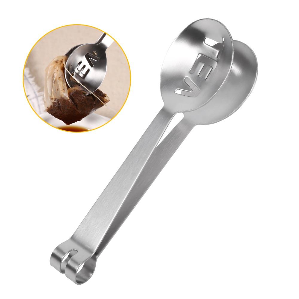 2 PCS Lightweight Tea Bag Squeezer Silver Tea Bag Clip Durable Tea Bag Tongs Loose Tea