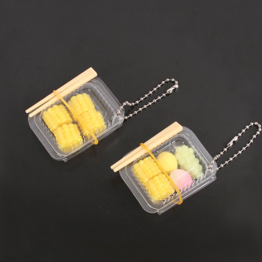 Simulation Simulation Fast Food Box Keychain Fast Food Box Model Pendant  Female Lady Girl