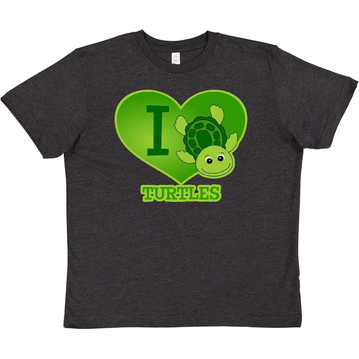 Inktastic I Love Turtles Youth T-Shirt Cute Heart Sea Turtle Cartoon Funny Kids 110