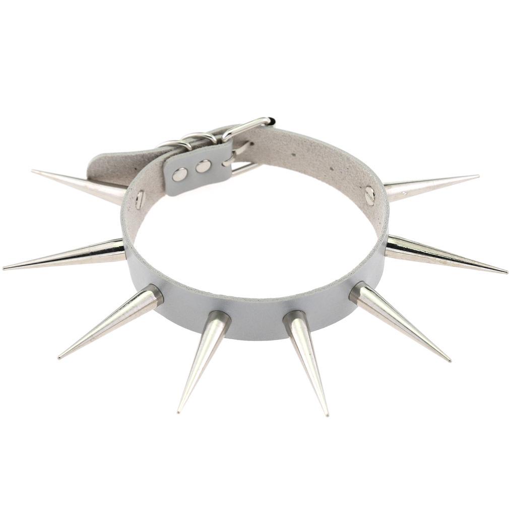 European Unisex Gothic Punk Rivet Spike Leather Choker
