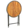 Side Table Gray 60 Cm Poly Rattan and Solid Acacia Wood
