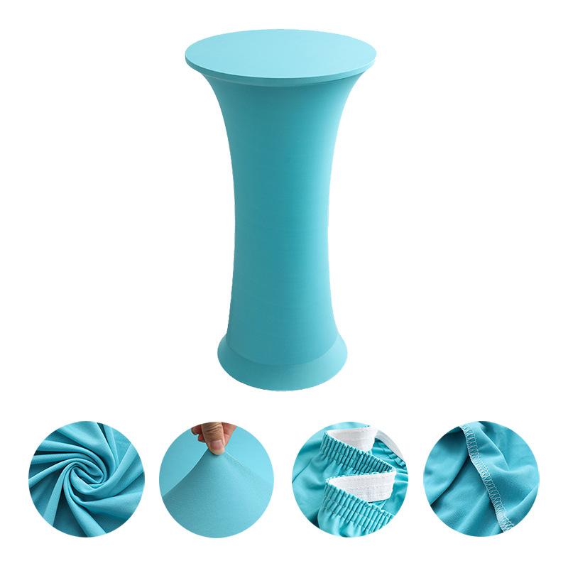 Premium Spandex Round Table Cover Elastic Skirt for Hotel Wedding Banquet Decor