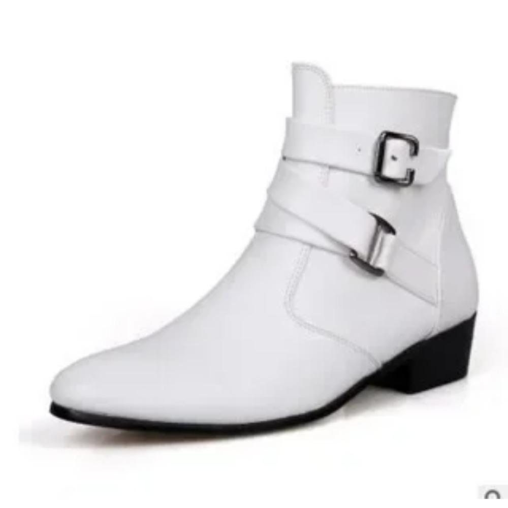 Men's Leather Boots Fashion Designer Pointed Toe Chelsea Boots Business Casual Boots for Men Motorcycle Ankle Boot Botas Hombre