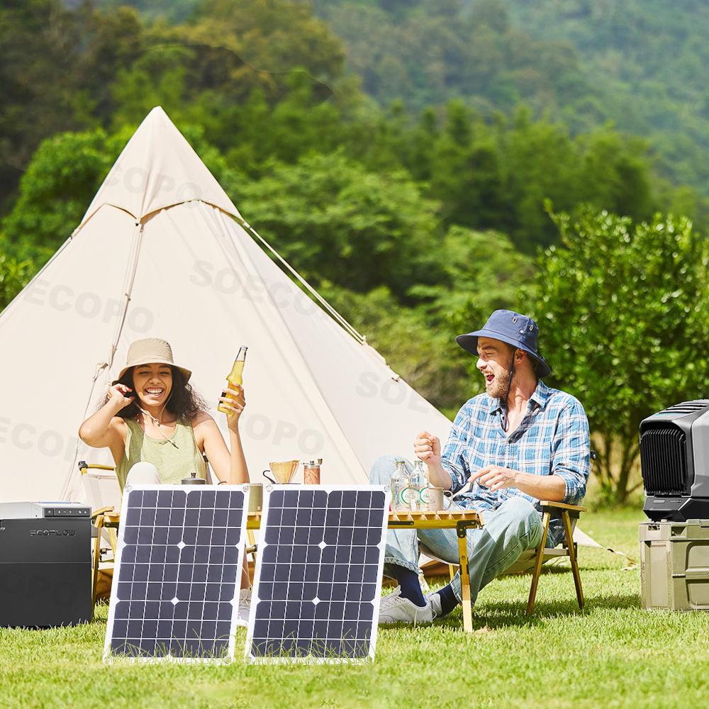 (U.S Stock ) SOECOPO Portable Solar Panel Kit 2* 18W - 500W Photovoltaic Panels for Camping Free 100A Controller USB Home Balcony 4