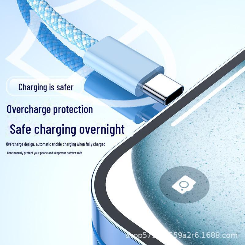 "60W Type-C To Type-C Data Cable for Apple, Samsung, and Huawei Fast Charging"