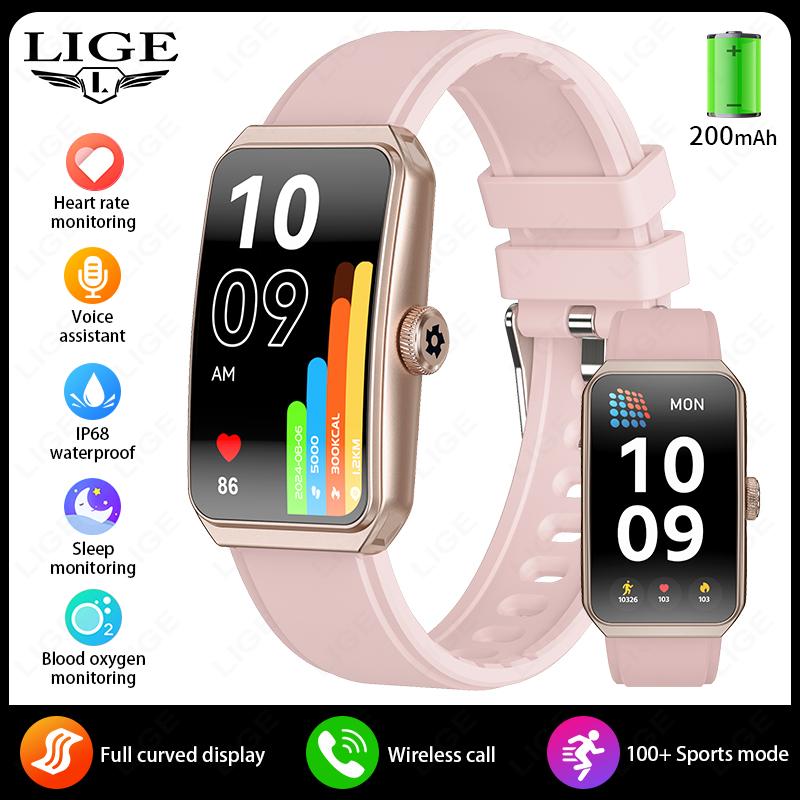 

New 1.47 HD Curved Screen Smartwatch Men Women Bluetooth Call AI Voice Fitness Tracker Smart Watch For Android IOS розовый