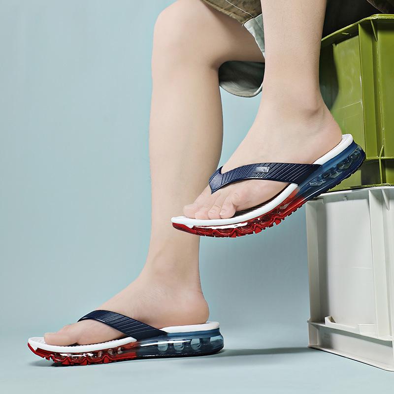Foreign Trade New Men's Flip-flops Slim-fit Full Air Cushion Bottom Shock Absorption Soft Sole Non-slip Beach Sandals