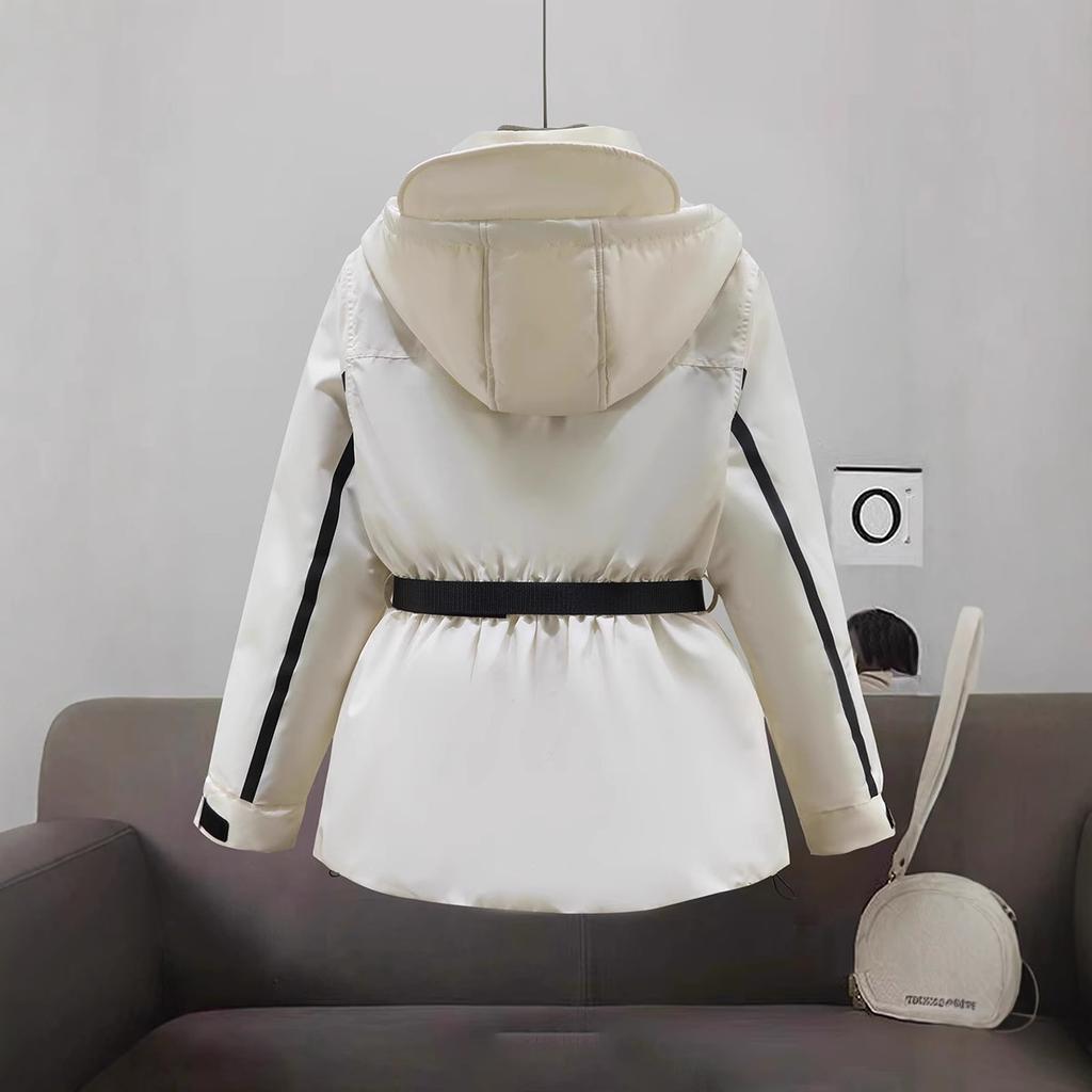 Women's hooded autumn and winter ski jacket jacket new fragrant temperament fleece jacket European goods Parker thickened small