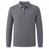 Limid Men Ribbed COntrast ButtOn LOng Sleeve Polo Shirt On Jua Qwcb46bc