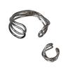 Runway Jewelry Set Multiple Wrap Bracelet Rings Retro Designs Flexible Stacking Alloy Accessory for Dramatic Looks