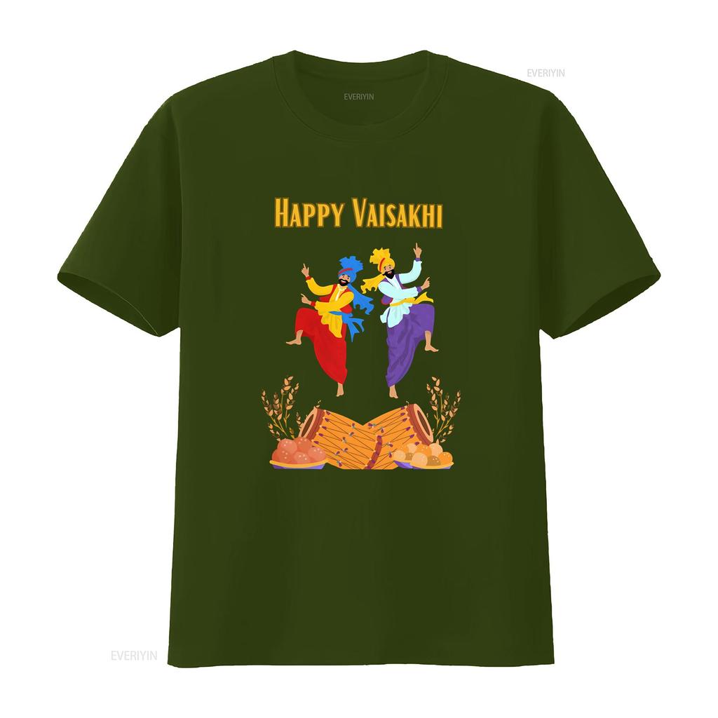 Vibrant Punjabi festival T Shirt with Bhangra Dancers Cultural Celebration vintage Washed Comfortable Versatile