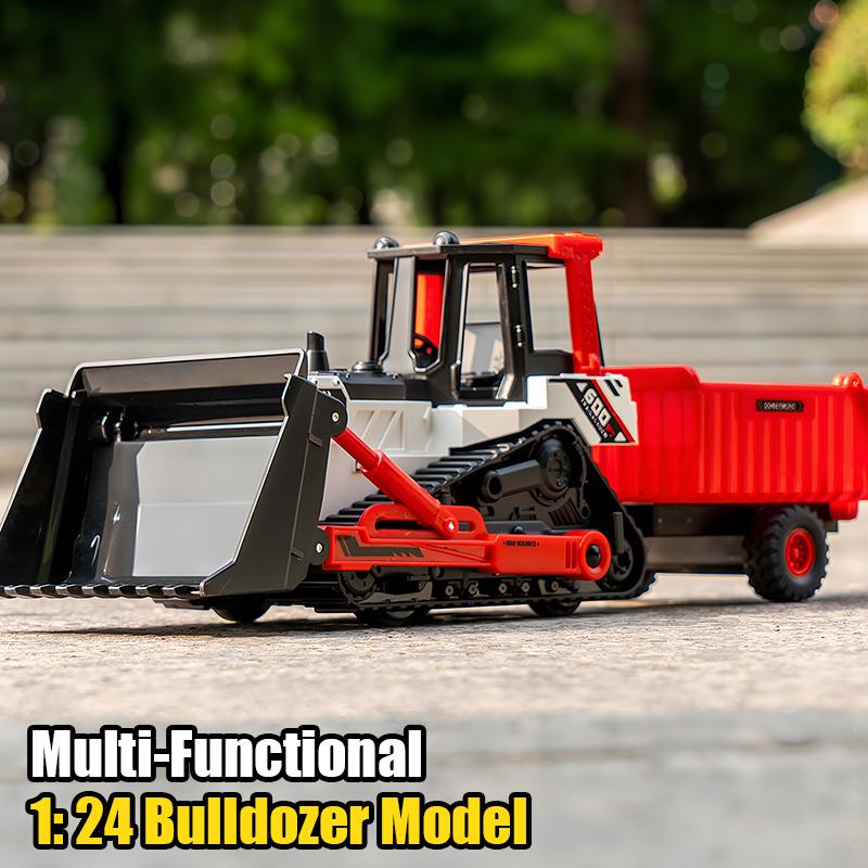 1/24 Multi-Functional Bulldozer Model SimulationTruck Double-Head Car Forklift Inertial Transport Vehicle Playthings designed for Boys Kid Present