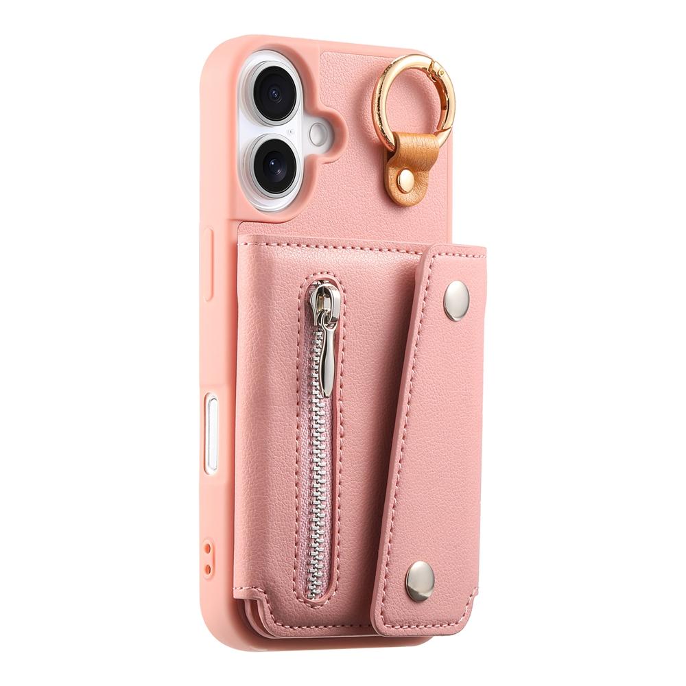 Premium Business Foldable Wallet Case with Ring & Shockproof PU Leather Phone Cover with Card Slots, Zippered Coin Pocket & Stand for iPhone/Samsung