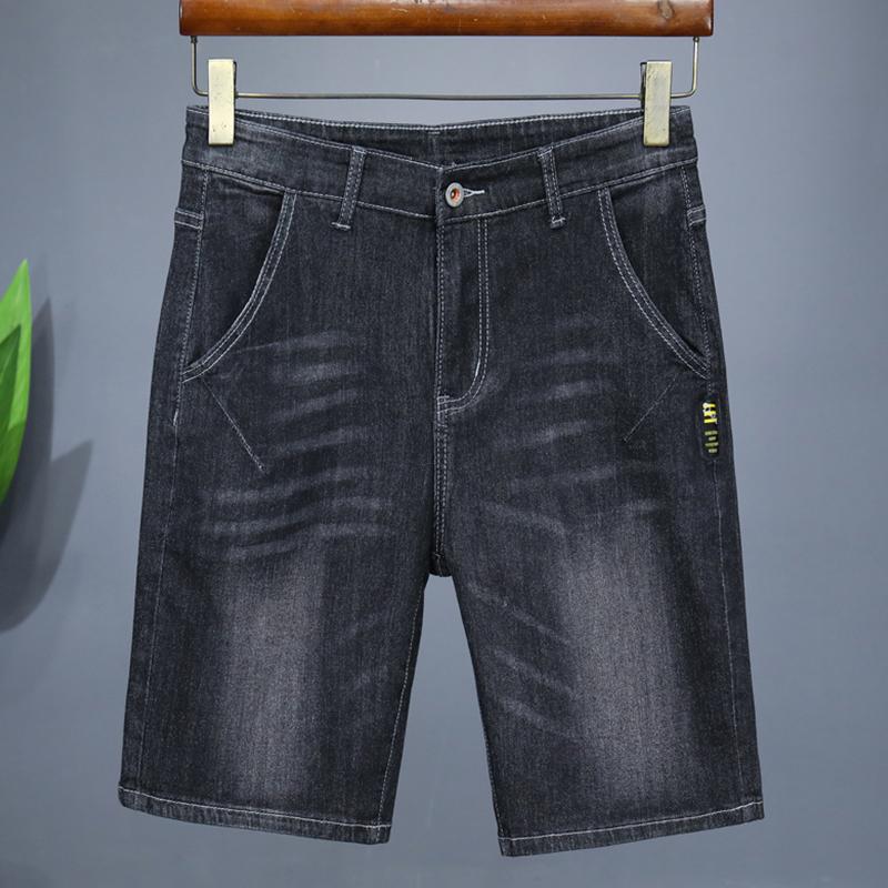 Herren Gerade Lässige Jeans-Shorts Einfarbige Schmale Jeans Bequeme Atmungsaktive Bermuda-Shorts Sommer