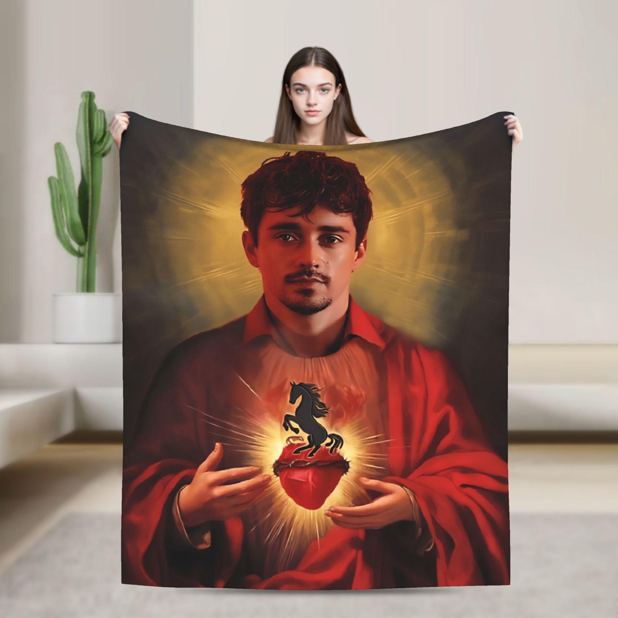 Charles Leclerc Warm Blanket  Kids Adult Plush Throw Blanket Graphic Outdoor Flannel Bedspread Sofa Bed Cover 75x90cm