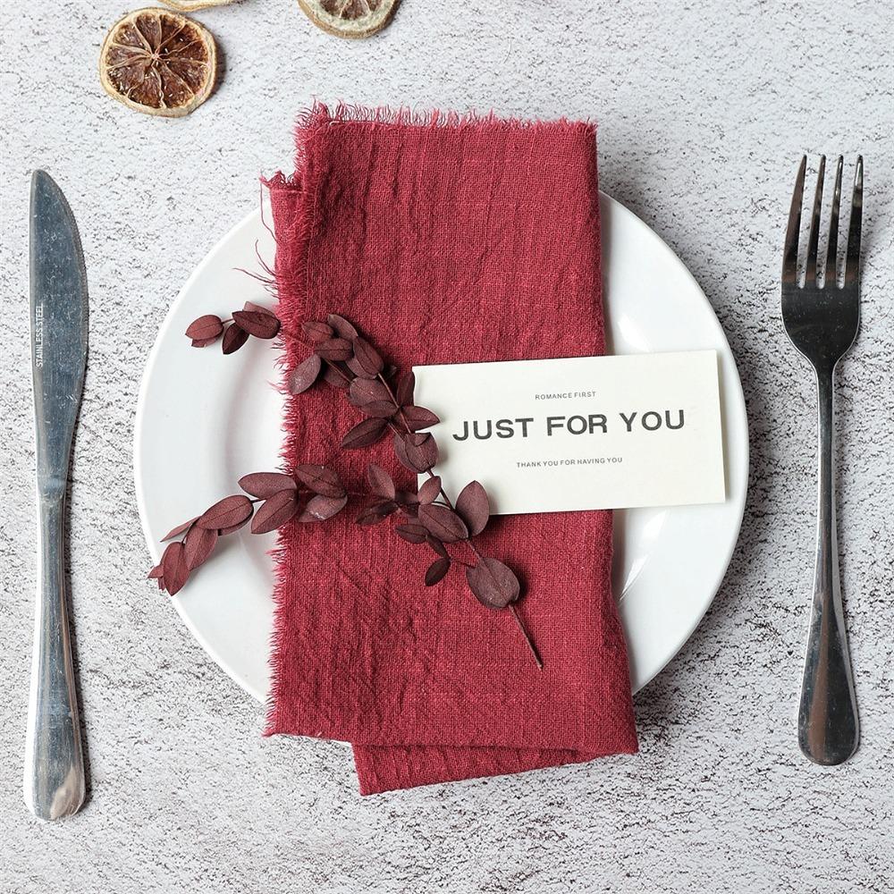 6pcs Cotton Cloth Napkin Washable Table Decoration Vintage Gauze Table Towel  Banquet