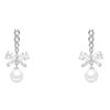 1Pair Bling Zircon Bow Pearl Drop Earrings Exquisite Bowknot Stud Women Girl Sweet Jewelry Perfect Valentine's Day Gif