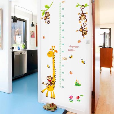 H&K Store Giraffa Scimmia Grafico Altezza Carta da Parati Adesivo da Parete Fai da Te Bambini Decorazione per la Camera dei Bambini