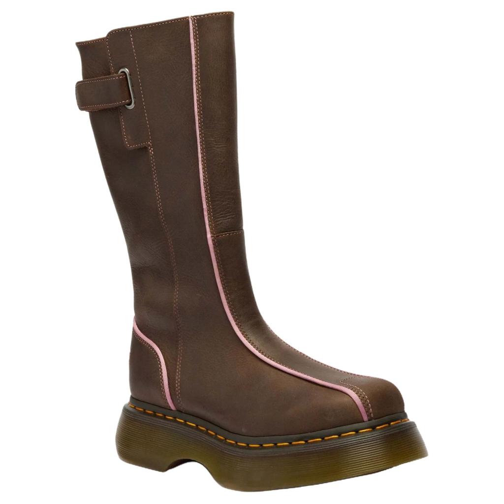Dr. Martens Buzz Hi Leather Casual Versatile High-Top Boots 4.7cm Women boots Brown 42843200