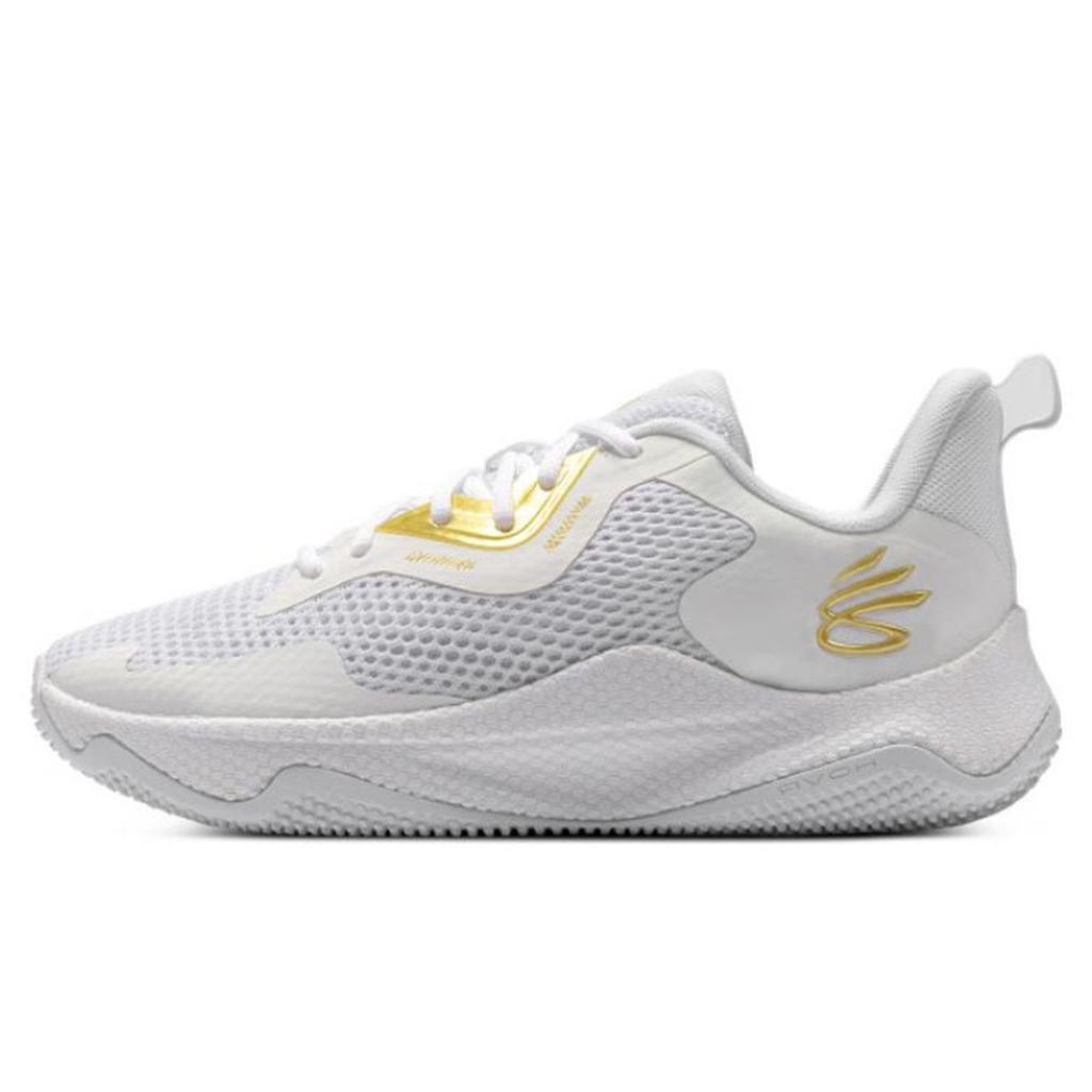 Under Armour Curry Splash 3 Slip Resistant Abrasion Resistant Low top Basketball Shoes Men's White Blue 3026275-101(Team40-)