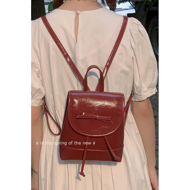 Fashionable Bow Backpack, School-style Hand-held Bucket Bag