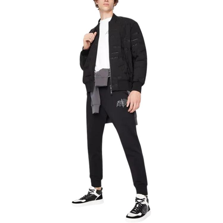 Armani Exchange AE FW22 Knitted Sweatpants Men's Black 6LZPHG-ZJ6RZ-1200