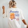 Blåbärsgrädde Smörkaka Tryck T-shirt Vintage Pannkakor Grafiska T-shirts Rund Hals Y2k Trendig Kortärmad Topp för Kvinnor