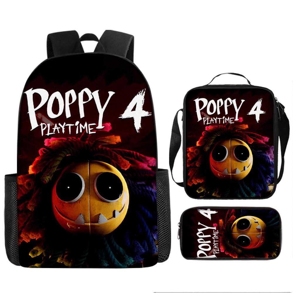 Poppy's Playtime 4 Elementary School Bag Nightmare Critters Large Capacity Backpack 3-piece Set