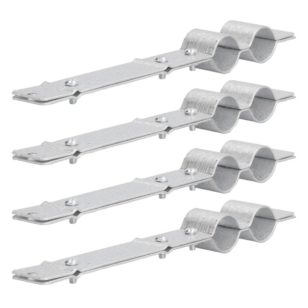 U Tube Clamp 4 Sets Aluminized Zinc Corrosion Resistant Durable Water Pipe Clamp for Chicken Farm Hennery