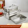 Large Rectangular Stainless Steel Serving Basin with Lid and Handle