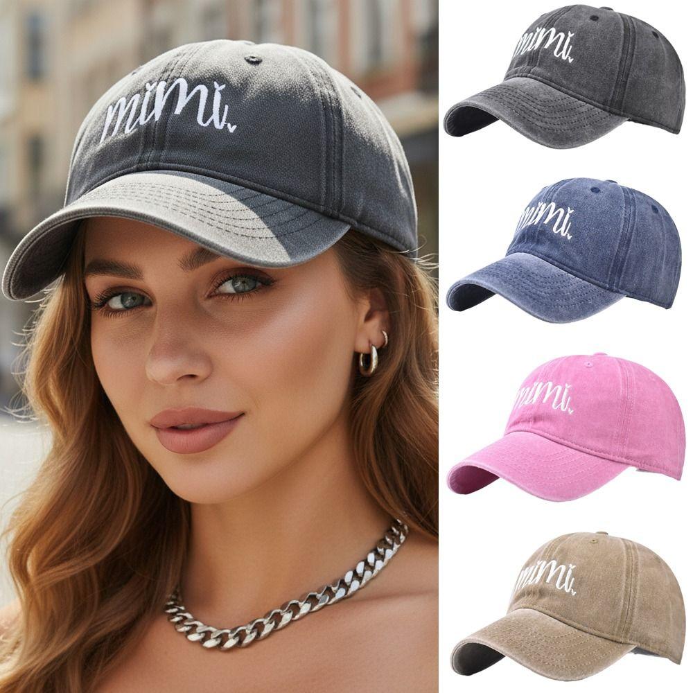 Vintage Mimi Letter Embroidery Caps Adjustable Baseball Cap Fashion Sport Visors Cap