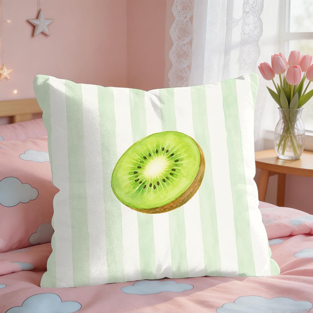 Simplicity Striped Lemons INS Cushion Cover Short Plush Pillow Case Room Sofa Cushion Covers Home Decor Funda