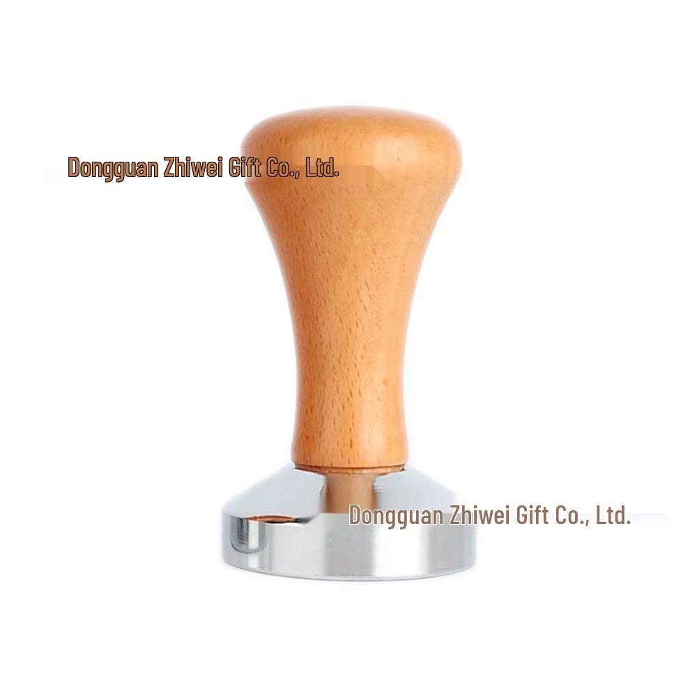 Beechwood Italian Coffee Tamper - Light Wood Handle, Available in 51/53/58mm