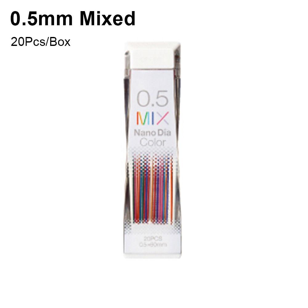 

20 шт./коробка 0,5 мм Механические карандашные стержни Цветные Школьные канцелярские товары Офисные принадлежности Специальные для рисования 0.5mm Mixed