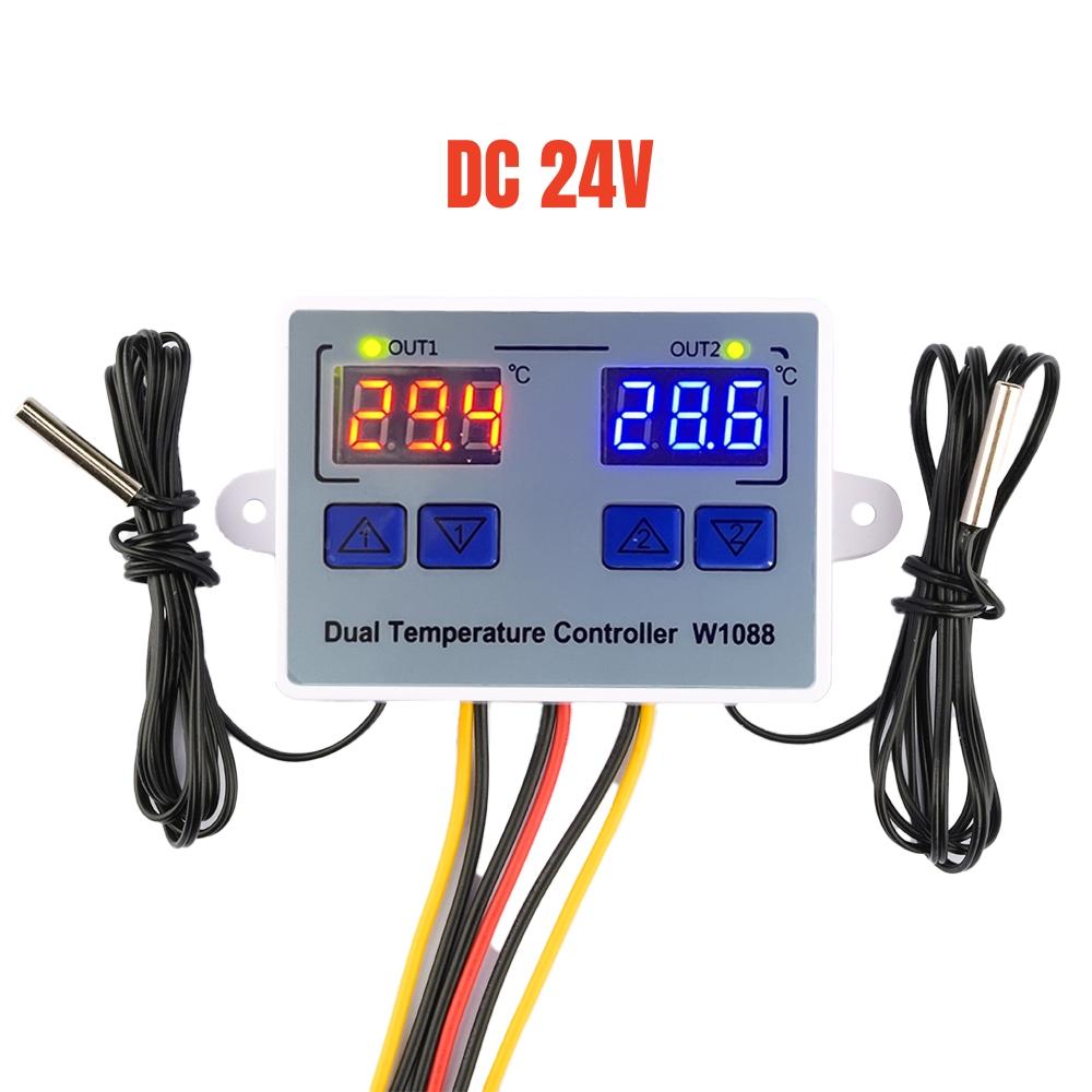 W1088 Dual LED Digital Temperature Sensor Meter Controller Electric Heating Thermostat 220V Aquarium Incubator Thermoregulator