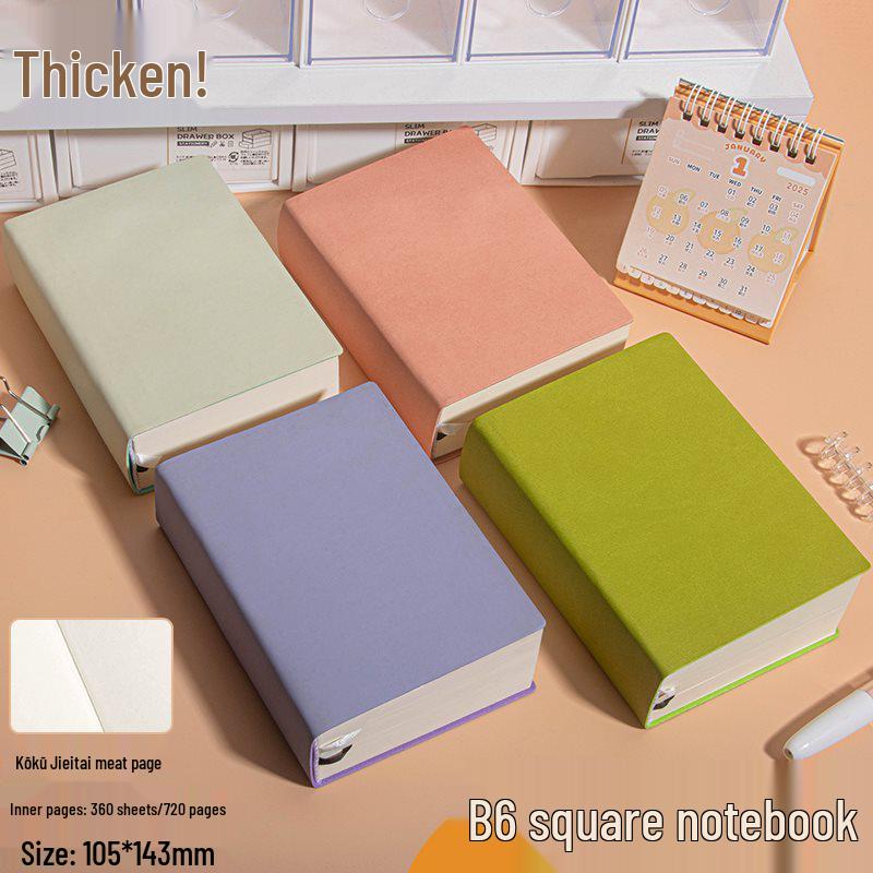 Extra Thick A6 Grid Notebook: Xiaohongshu Style, Ideal for Students & Office Use