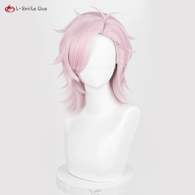 Anime Mitsuki Kiryu Cosplay Wig Pink 40cm Wigs Heat Resistant Synthetic Hair Halloween Party Role Play Unisex Wigs + Wig Cap